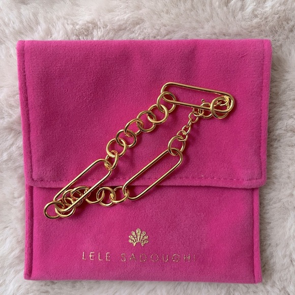 NWT Lele Sadoughi Mixed Chain Bracelet Choose Your Charm Gold - Picture 4 of 7
